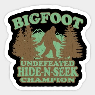 Funny - Bigfoot Hide-N-Seek Champion (distressed vintage) Sticker